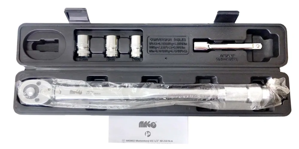 MAGG MKM02 Momentový klíč 1/2" 40-210 Nm